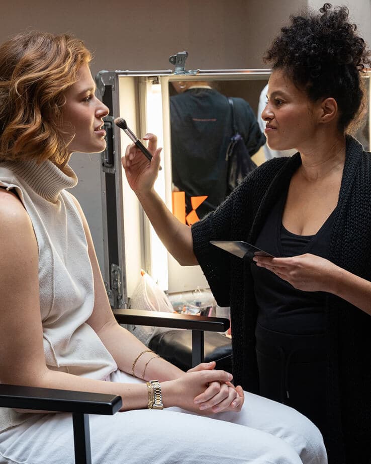 Makeup products and model